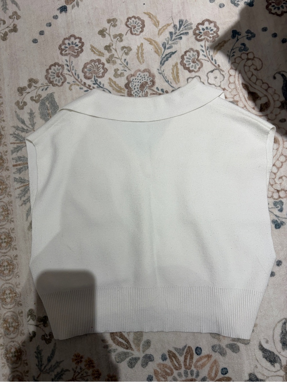 Dynamite Cream V-Neck Collared Sweater - Picture 2 of 3